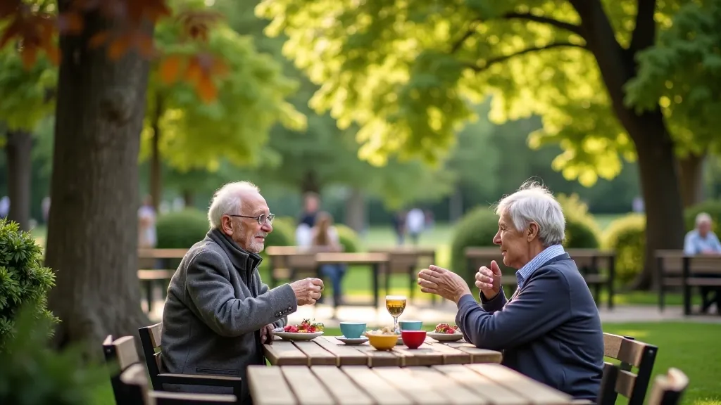 Lauko kavinės sėdimoji vieta Europos parke su patogiomis suolėmis